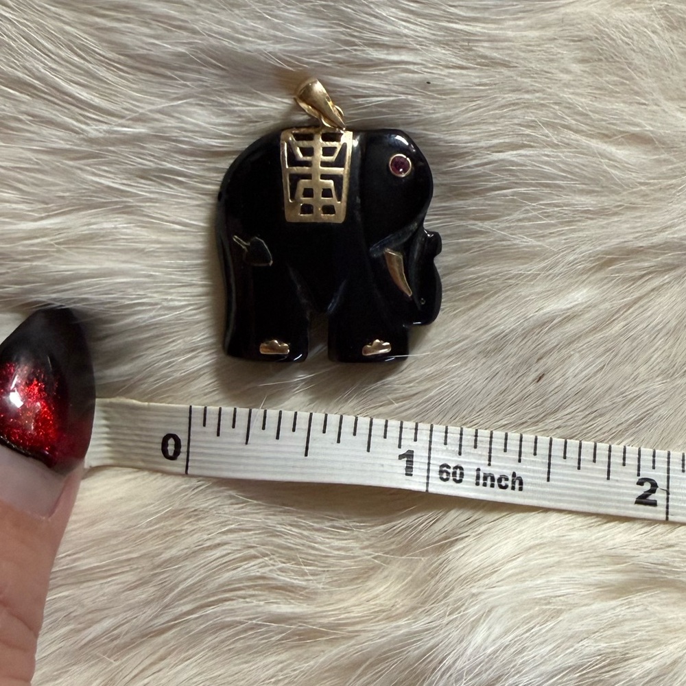 Black and Gold Elephant Pendant - Picture 5 of 5